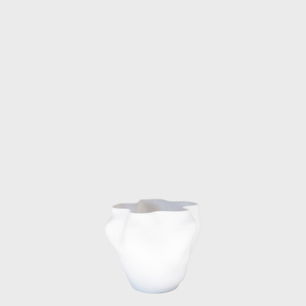 Planter 3D Wavy White