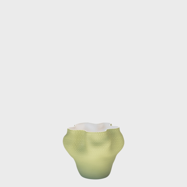 Planter 3D Wavy Green