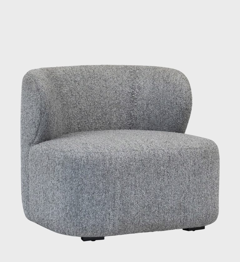The Plush Tub Chair offers a harmonious blend of comfort and contemporary design. Upholstered in a textured brown fabric, it features a gently curved backrest that wraps around the seat, creating an inviting cocoon‑like form.