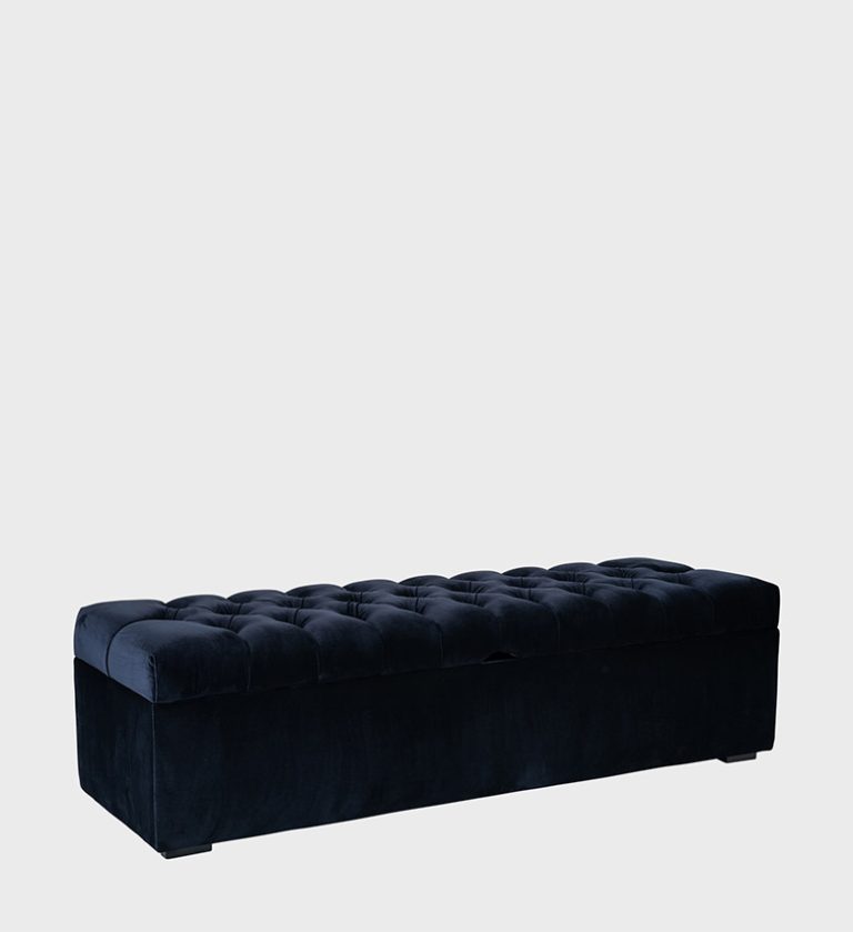 The Lux Ottoman with Lid combines practicality with refined design. Upholstered in rich brown fabric, its tufted top adds texture and sophistication