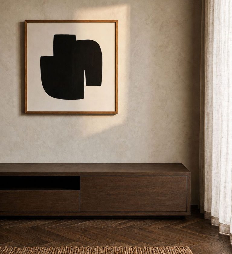 The Contemporary AV Unit Walnut combines modern functionality with timeless craftsmanship. Its low, streamlined profile and rich walnut finish create a warm yet sophisticated aesthetic.